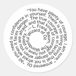 Wizard Oz moed citaat stickers