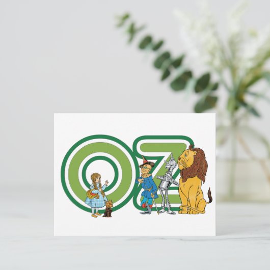  wizard Oz-tekens en tekstletters Briefkaart (Staand voorkant)