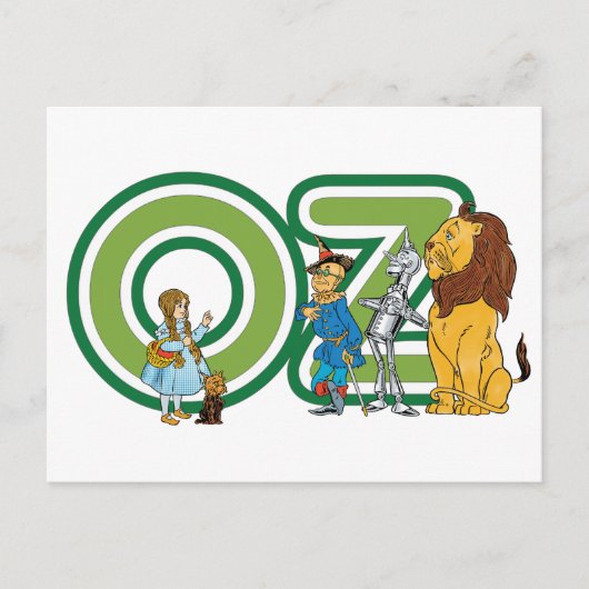  wizard Oz-tekens en tekstletters Briefkaart (Voorkant)
