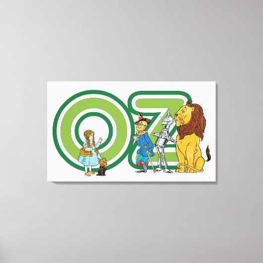 wizard Oz-tekens en tekstletters Canvas Afdruk (Voorkant)