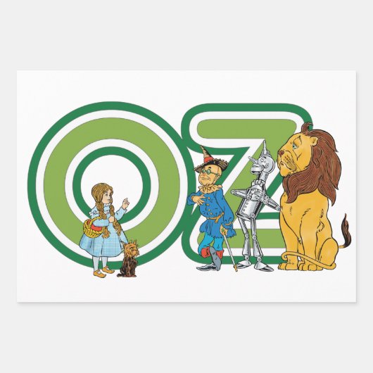 wizard Oz-tekens en tekstletters Inpakpapier Vel (Voorkant 2)