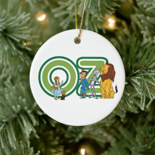  wizard Oz-tekens en tekstletters Keramisch Ornament (Boom)