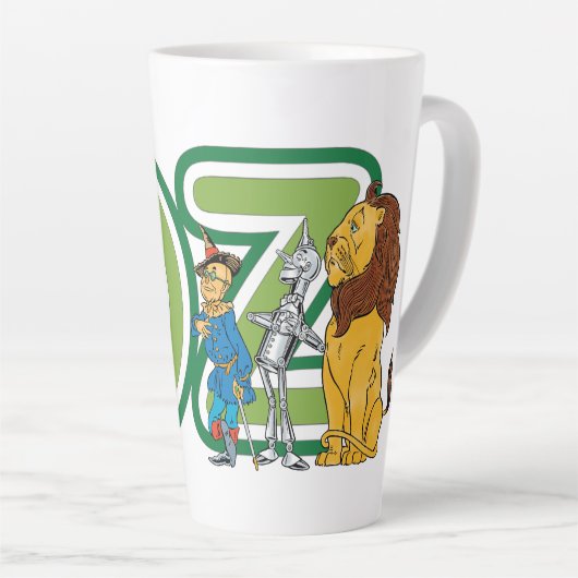  wizard Oz-tekens en tekstletters Latte Mok (Rechterhoek)