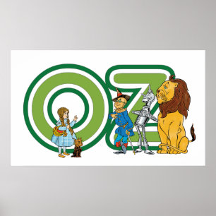  wizard Oz-tekens en tekstletters Poster