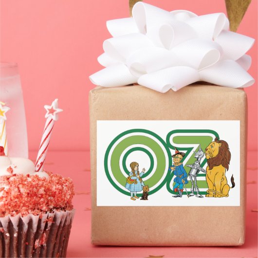  wizard Oz-tekens en tekstletters Rechthoekige Sticker (Feest)
