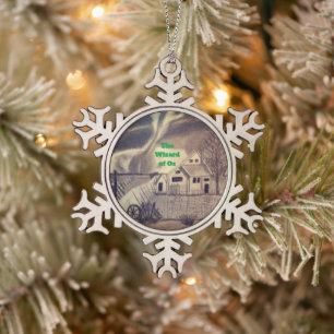 WIZARD OZ TORNADO Snowflake Framed Ornament