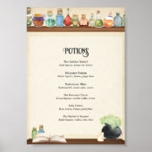 Wizard Party Cocktail Menu Kaart Poster (Voorkant)