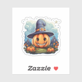 Wizard pumpkin sticker