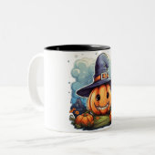 Wizard pumpkin  tweekleurige koffiemok (Voorkant links)