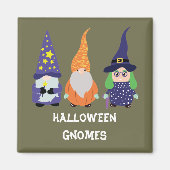 Wizard Pumpkin Witch Halloween Gnomes Magneet (Voorkant)
