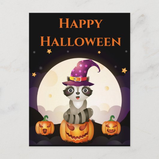 Wizard Raccoon Briefkaart (Voorkant)