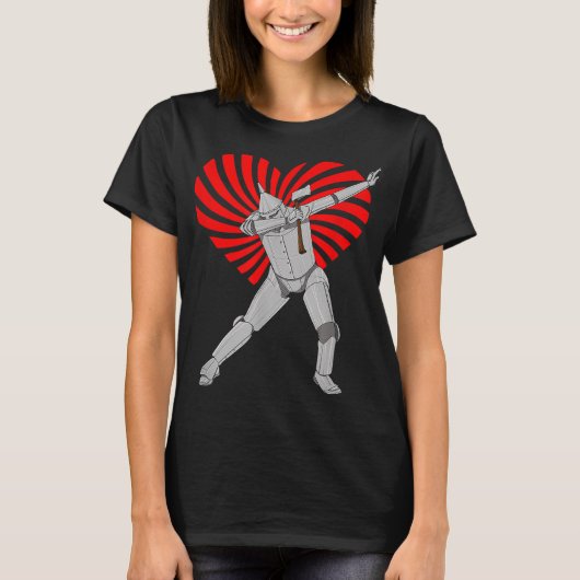 Wizard Retro van Oz Tin Man Swirl Heart Valentijn T-shirt (Voorkant)
