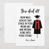 Wizard Robe en Pet Afstuderen Funny Custom Kaart (Voorkant / Achterkant)