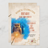 Wizard School Themed Birthday Party Invitation (Devant / Derrière)