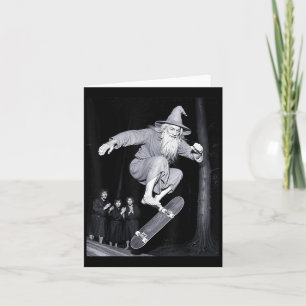Wizard Skateboarden Funny Meme Skater Halloween G Kaart