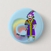 wizard Socket Monkey Ronde Button 5,7 Cm (Voorkant)