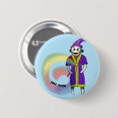wizard Socket Monkey Ronde Button 5,7 Cm (Voorkant /achterkant)