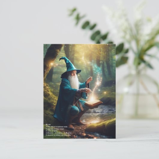 Wizard Spell Briefkaart (Staand voorkant)