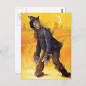  wizard van Oz Scarecrow Briefkaart (Voorkant / Achterkant)