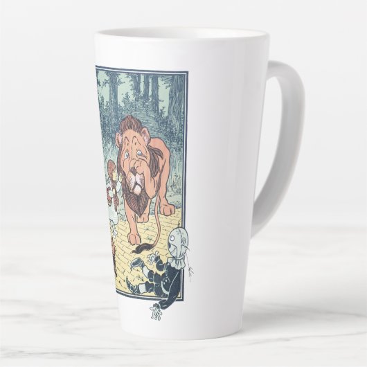  wizard voor Oz-tekens, Gele Brick Road Latte Mok (Rechterhoek)