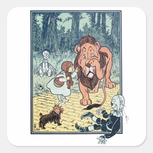  wizard voor Oz-tekens, Gele Brick Road Vierkante Sticker (Voorkant)