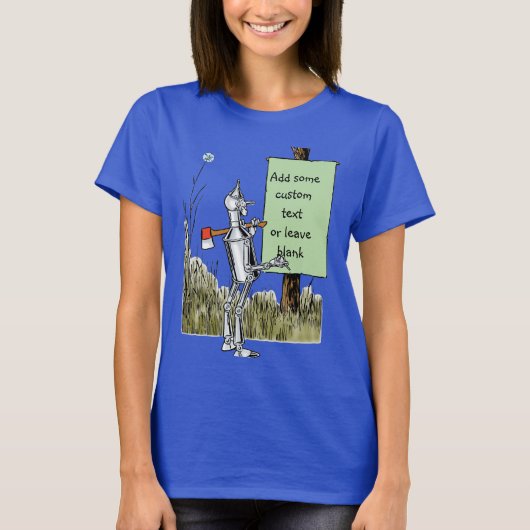  wizard voor Oz, Tinman Reading Sign T-shirt (Voorkant)