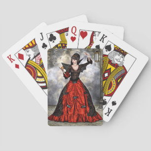 Wizard vrouw pokerkaarten