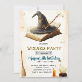 Wizard witch birthday party invitation (Devant)