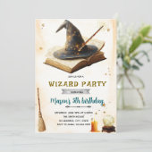 Wizard witch birthday party invitation (Debout devant)