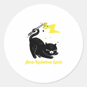 Wizard zwarte kat - Abra Kadabra Spell Ronde Sticker