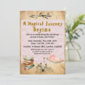 Wizarding Baby shower Invitation - Meisje Kaart (Staand voorkant)