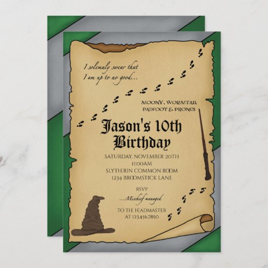 Wizardry Invitation (Devant / Derrière)