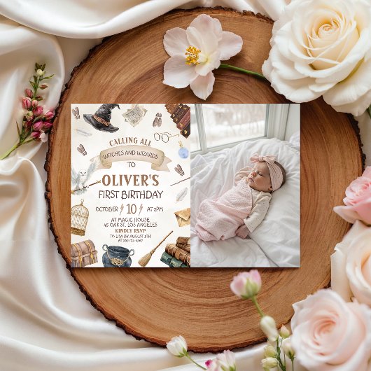 Wizards Birthday Photo Invitation