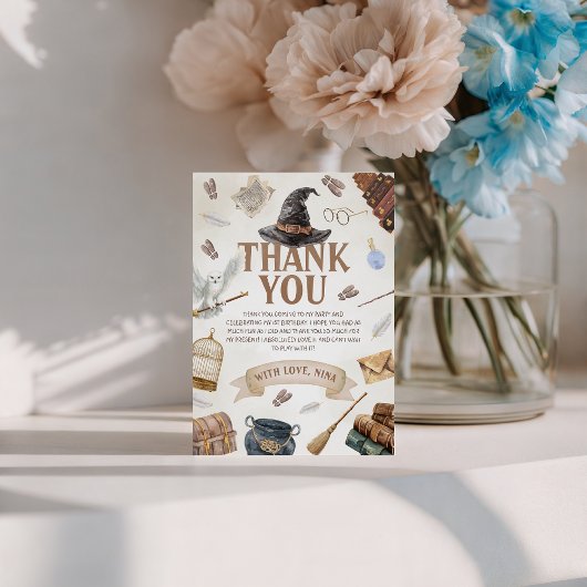 Wizards Birthday Thank You Card Kaart