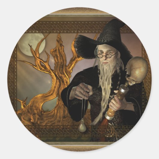 Wizards Magic Fantasy Illustratie Stickers (Voorkant)