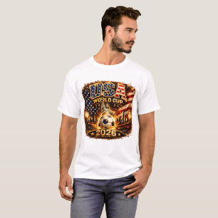 WK Voetbal USA 2026 Vintage Liberty Voetbal Kunst T-shirt