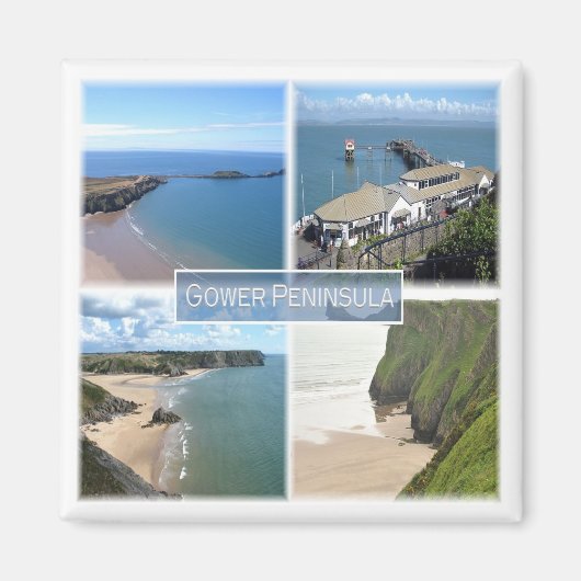 WLS004 GOWER Peninsula Mumbles, Wales, Fridge Magneet (Voorkant)