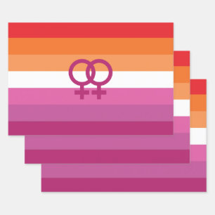 WLW Lesbian Pride Flag Inpakpapier Vel