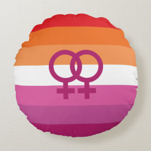 WLW Lesbische Pride-vlag Rond Kussen