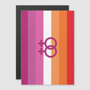 WLW Lesbische Pride-vlag (Zonsondergang) Magnetische Uitnodiging