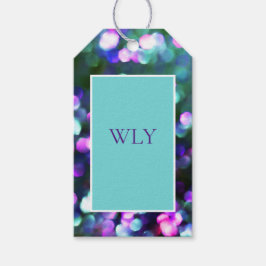 "WLY" Aqua Confetti Gift Label Cadeaulabel