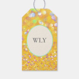 WLY Gele Confetti Cadeaubijslage Cadeaulabel
