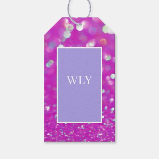 WLY Roze Confetti Cadeaubijslage Cadeaulabel (Voorkant)
