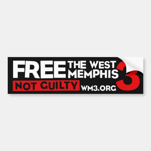 WM3 NOT GUILTY bumper sticker (Devant)
