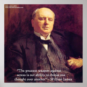 Wm James "Stress Genezing" Wijsheid Quote Poster d