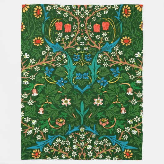 WM Morris Blackthorn Art Nouveau Pattern Fleece Deken (Voorkant)