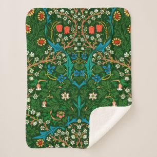 WM Morris Blackthorn Art Nouveau Pattern Sherpa Deken