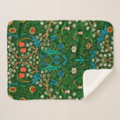 WM Morris Blackthorn Art Nouveau Pattern Sherpa Deken (Voorkant (horizontaal))