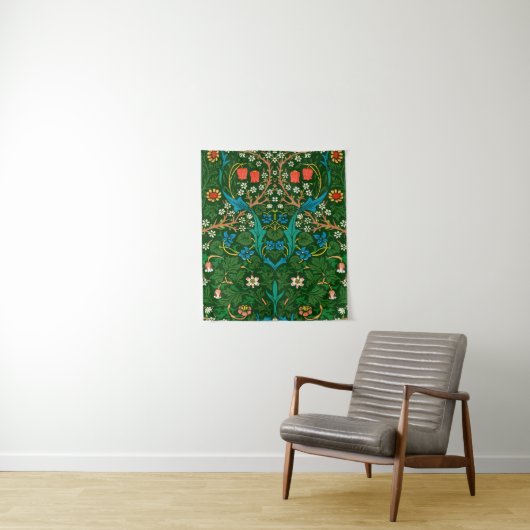 WM Morris Blackthorn Art Nouveau Pattern Wandkleed (In situ)