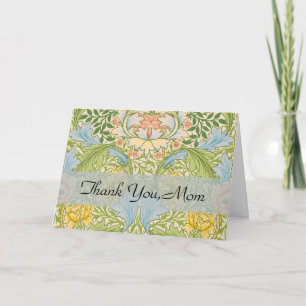 Wm Morris Myrtle Florale Art Nouveau Pastel Bedankkaart